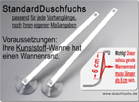 StandardDuschFuchs mit Saugnapf, individuelle Längenanpassung