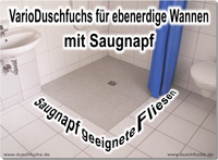 VarioDuschFuchs aus Aluminium mit Saugnapf für behindertengerechte Handhabung<br>und ebenerdige Duschen, individuelle Längenanpassung